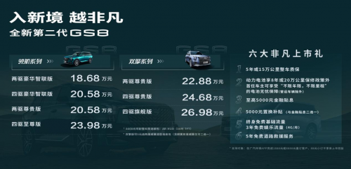 连续3年保值率榜首保证，快来将全新二代GS8带回家