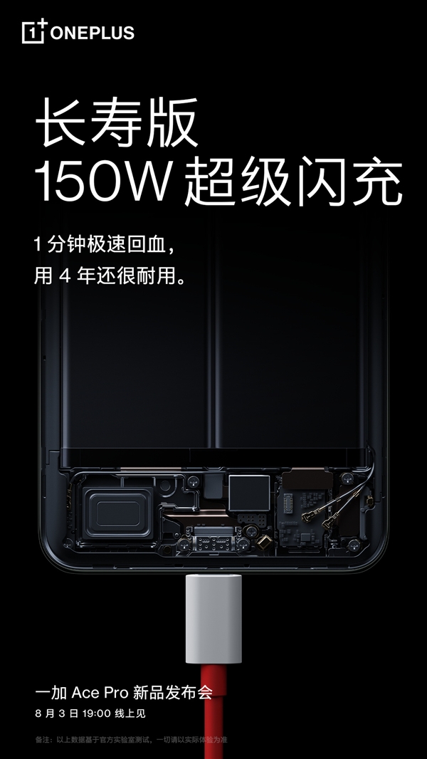 一加Ace Pro配备长寿版150W超级闪充