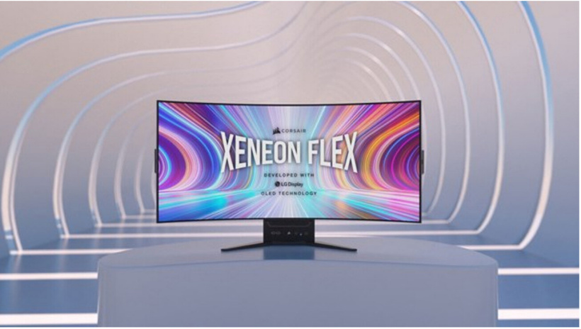 海盗船发布 45 英寸 OLED 带鱼屏显示器：支持直屏到800R超大曲率调节